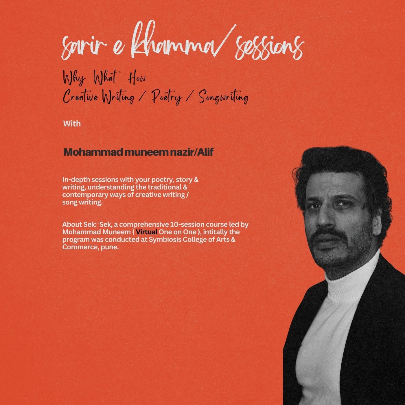 Sarir e Khamma sessions — creative writing with Mohammad Muneem Nazir (Alif)